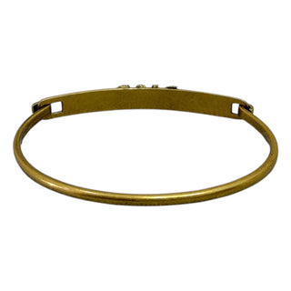 Christian Dior Vintage Gold Crystal 'DIOR' Letter Bangle