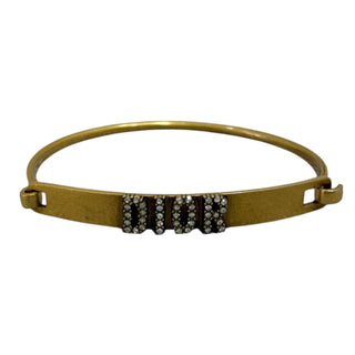 Christian Dior Vintage Gold Crystal 'DIOR' Letter Bangle