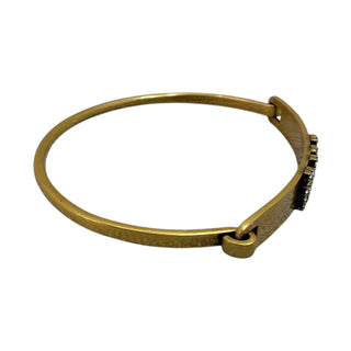 Christian Dior Vintage Gold Crystal 'DIOR' Letter Bangle