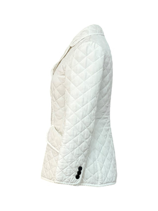 Christian Dior White Quilted Button-Front Blazer