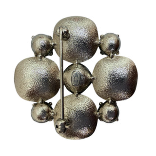 Chanel Silver Crystal Cluster Brooch