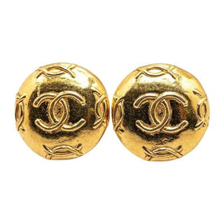 Chanel Vintage CC Mark Gold Plated Earrings