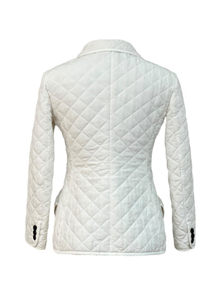 Christian Dior White Quilted Button-Front Blazer