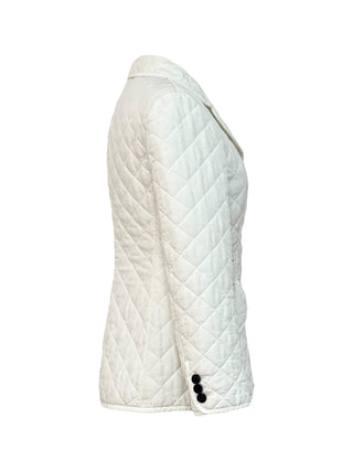 Christian Dior White Quilted Button-Front Blazer