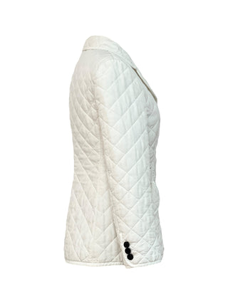 Christian Dior White Quilted Button-Front Blazer