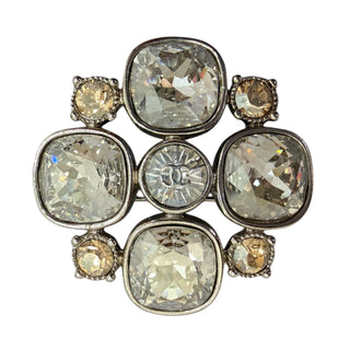 Chanel Silver Crystal Cluster Brooch