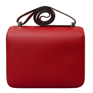 Hermès Constance 24 Rouge Casaque In Evercolor Leather With Palladium Hardware