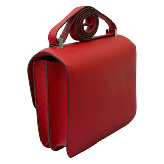 Hermès Constance 24 Rouge Casaque In Evercolor Leather With Palladium Hardware