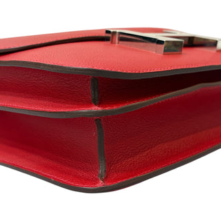 Hermès Constance 24 Rouge Casaque In Evercolor Leather With Palladium Hardware