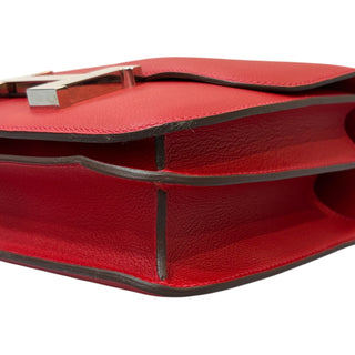Hermès Constance 24 Rouge Casaque In Evercolor Leather With Palladium Hardware