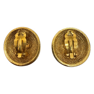 Chanel Vintage Classic Gold-Tone CC Clip-On Earrings