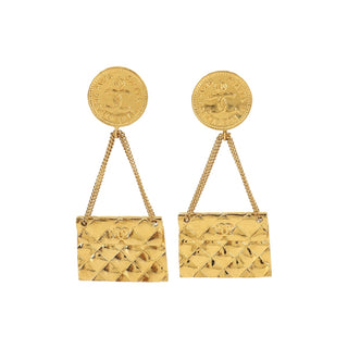 Chanel 31 Rue Cambon Matelasse Bag Motif Vintage Gold Earrings