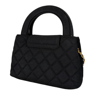 Chanel Black Quilted Canvas Mini Kelly Shopper Bag With Gold Hardware