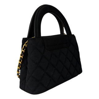 Chanel Black Quilted Canvas Mini Kelly Shopper Bag With Gold Hardware
