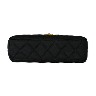 Chanel Black Quilted Canvas Mini Kelly Shopper Bag With Gold Hardware