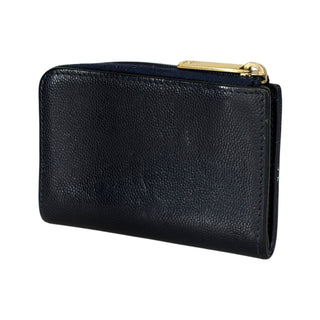 Chanel Navy Blue Caviar Leather Zip Pouch With Embossed CC Logo