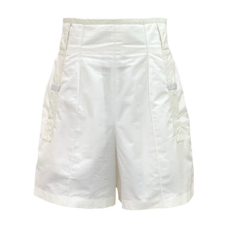 Hermes White High-Waisted Cotton Shorts with Belt