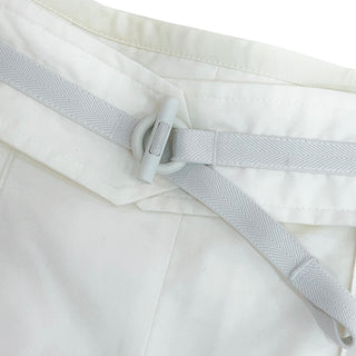 Hermes White High-Waisted Cotton Shorts with Belt