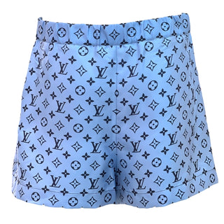 Louis Vuitton Blue Monogram Satin Shorts