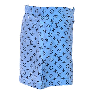 Louis Vuitton Blue Monogram Satin Shorts