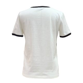 Celine Cream White Cotton 70'S Blason T-Shirt
