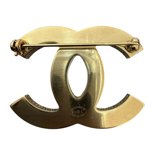 Chanel Tortoiseshell Acetate CC Logo Brooch
