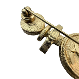 Chanel Pearl-Embellished Nautical Anchor Brooch With Crystal CC Logo