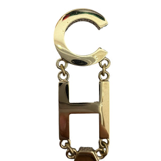 Chanel Gold-Tone Dangling Letter Logo Earrings