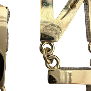 Chanel Gold-Tone Dangling Letter Logo Earrings