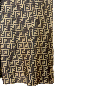 Fendi Brown Zucca Monogram Silk Maxi Skirt