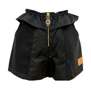 Louis Vuitton Black Ruffled Waist Zip Shorts
