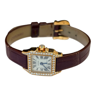 Cartier Santos Demoiselle Watch with Brown Alligator Leather Strap