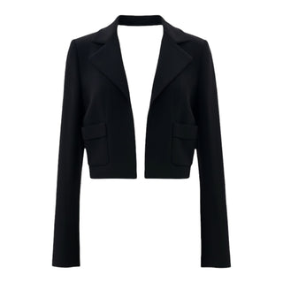 Chanel Black Short Silk Jacket with Removable Cuffs