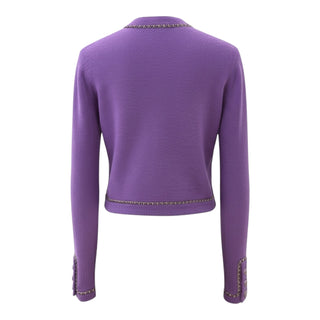 Chanel Cruise 2020 Purple Cotton Blend Chain Trim Jacket