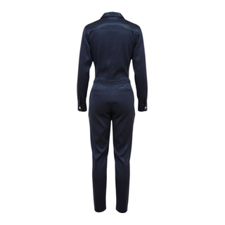 Ralph Lauren Purple Label Navy Silk Blend Tailored Jumpsuit