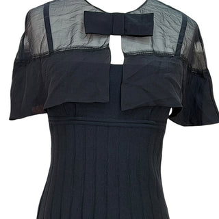 black sheer panel mini dress Black Sheer Mesh Panel Long Sleeve Bodycon Mini Dress