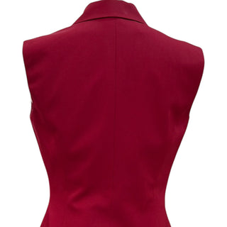 Christian Dior Red Sleeveless Tailored Blazer Mini Dress