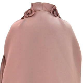 Valentino Rosette-Embellished Blush Wool-Silk Cape Top
