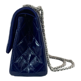 Chanel Navy Patent Leather Reissue 2.55 Double Flap Shoulder Bag
