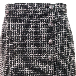 Chanel Black, Pink & Silver Tweed Wrap Mini Skirt