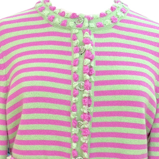 Chanel Candy Stripe Cashmere Cardigan