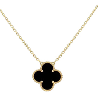 Van Cleef & Arpels Vintage Alhambra Onyx Pendant Necklace