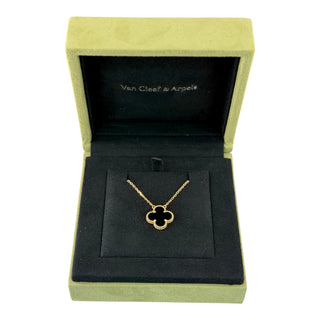 Van Cleef & Arpels Vintage Alhambra Onyx Pendant Necklace