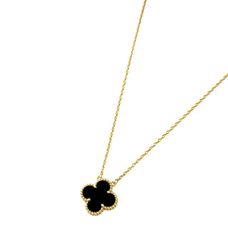 Van Cleef & Arpels Vintage Alhambra Onyx Pendant Necklace