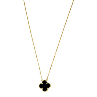 Van Cleef & Arpels Vintage Alhambra Onyx Pendant Necklace