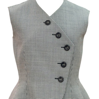 Christian Dior Houndstooth Tailored Peplum Top