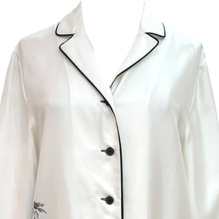 Christian Dior Ivory Toile Print Silk Pyjama Shirt