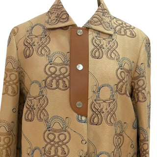 Hermès Camel Rope Print Jacket with Leather Placket