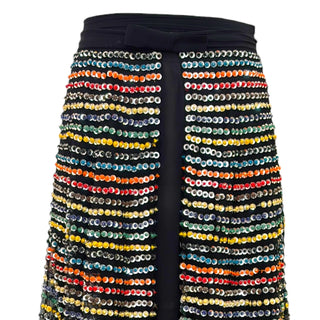 Christian Dior Black Multicolour Sequin Embellished Maxi Skirt