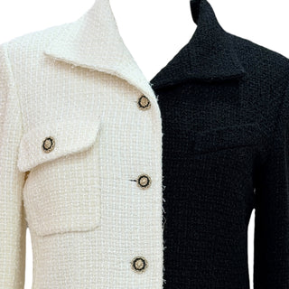 Chanel Half Black Half White Tweed Jacket